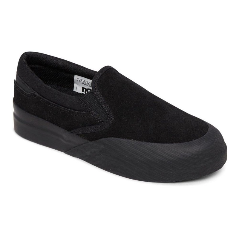 DC Shoes Infinite Leren Slip-On Schoenen Kinderen Zwart | IDE85I-287