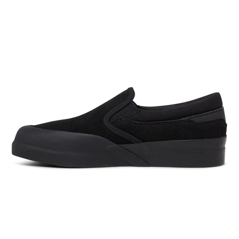 DC Shoes Infinite Leren Slip-On Schoenen Kinderen Zwart | IDE85I-287