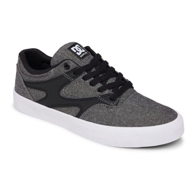 DC Shoes Kalis Vulc Leren Schoenen Heren Grijs Zwart | QUT85C-413