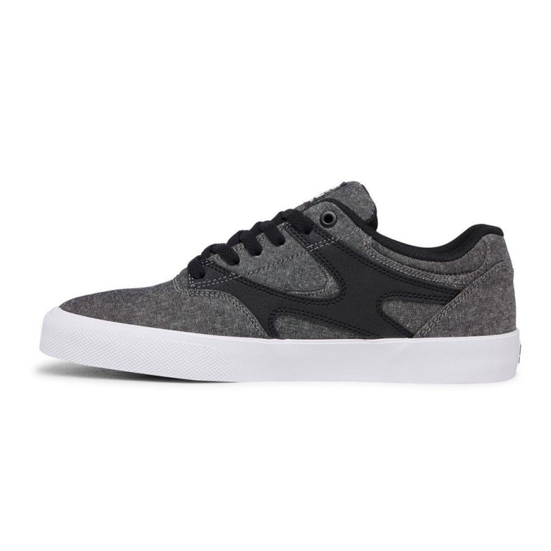 DC Shoes Kalis Vulc Leren Schoenen Heren Grijs Zwart | QUT85C-413