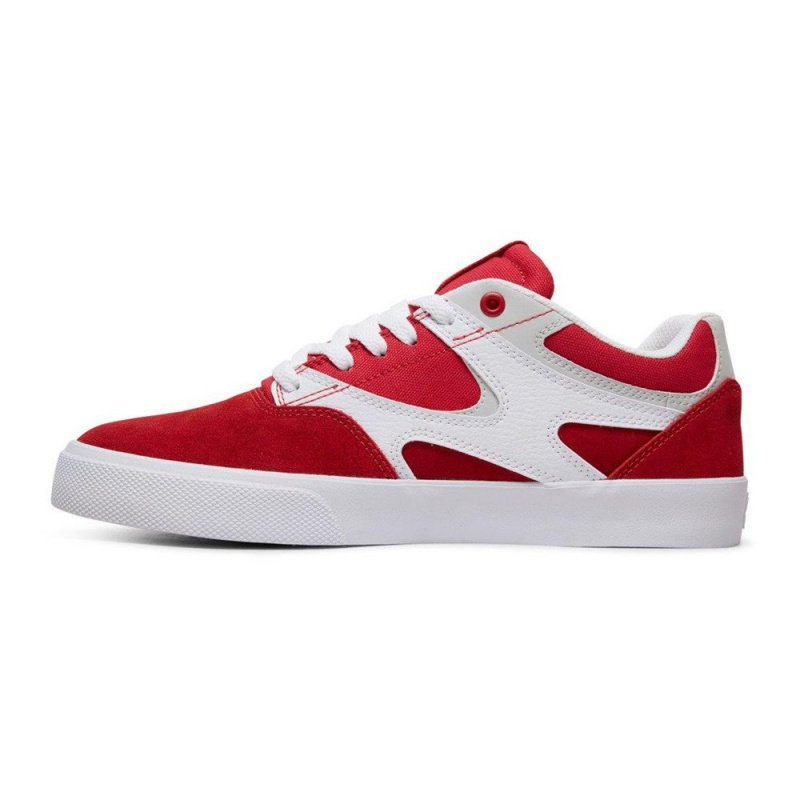 DC Shoes Kalis Vulc Leren Schoenen Heren Rood Wit | MAS42Q-552