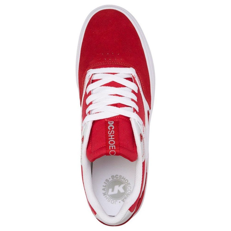 DC Shoes Kalis Vulc Leren Schoenen Heren Rood Wit | MAS42Q-552