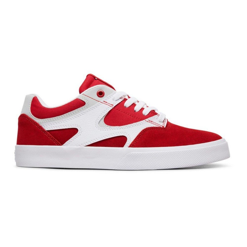 DC Shoes Kalis Vulc Leren Schoenen Heren Rood Wit | MAS42Q-552