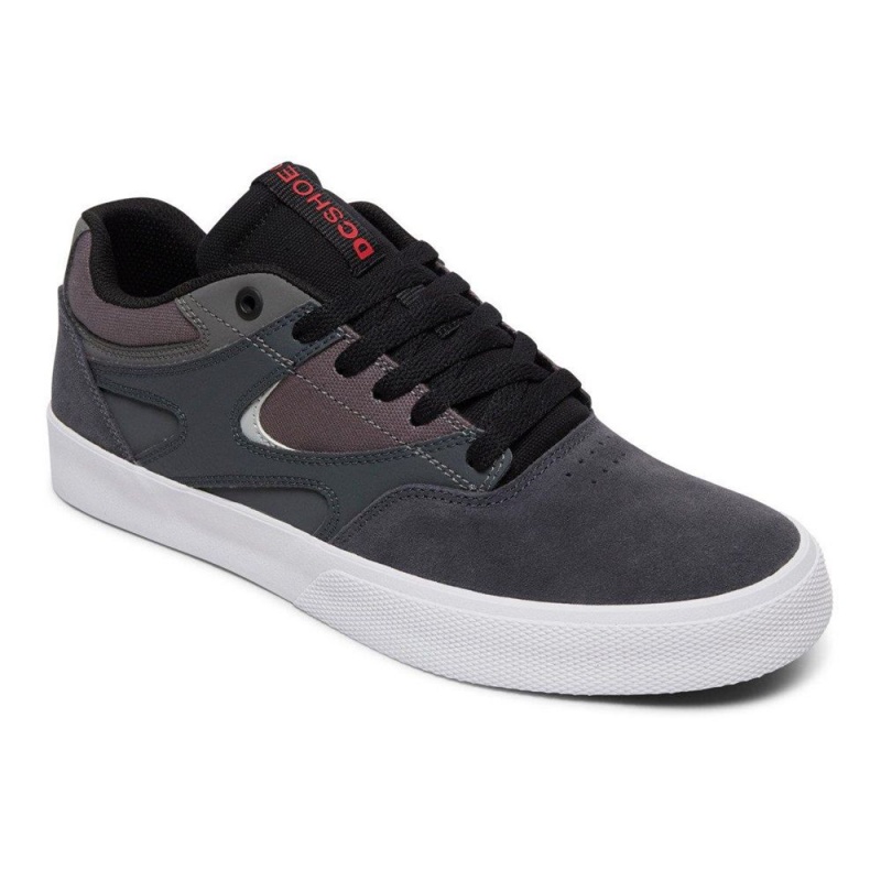 DC Shoes Kalis Vulc Leren Schoenen Heren Donkerblauw Grijs | XAS25L-342