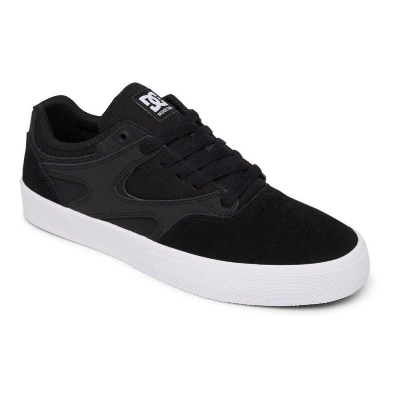 DC Shoes Kalis Vulc Leren Schoenen Heren Zwart Wit | RNO06J-919