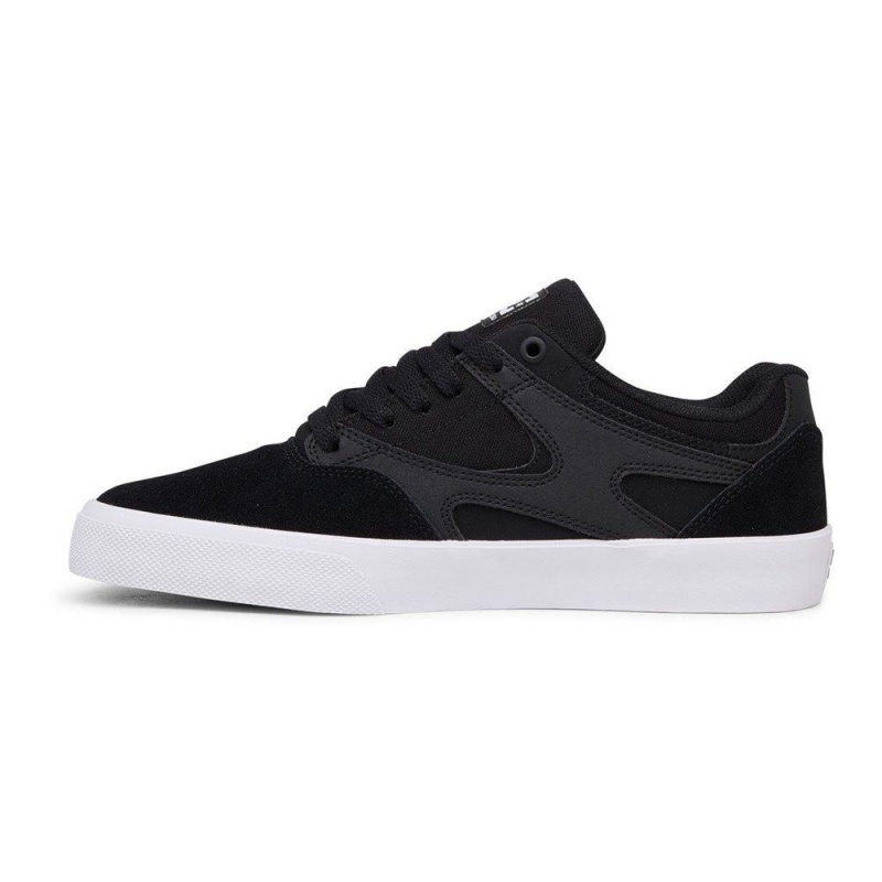 DC Shoes Kalis Vulc Leren Schoenen Heren Zwart Wit | RNO06J-919