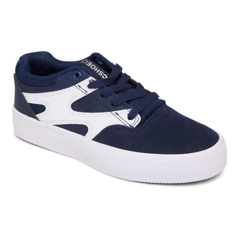 DC Shoes Kalis Vulc Schoenen Kinderen Donkerblauw Wit | OAM83U-836