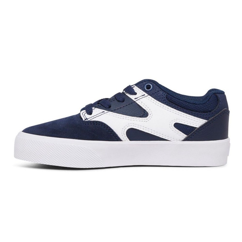 DC Shoes Kalis Vulc Schoenen Kinderen Donkerblauw Wit | OAM83U-836