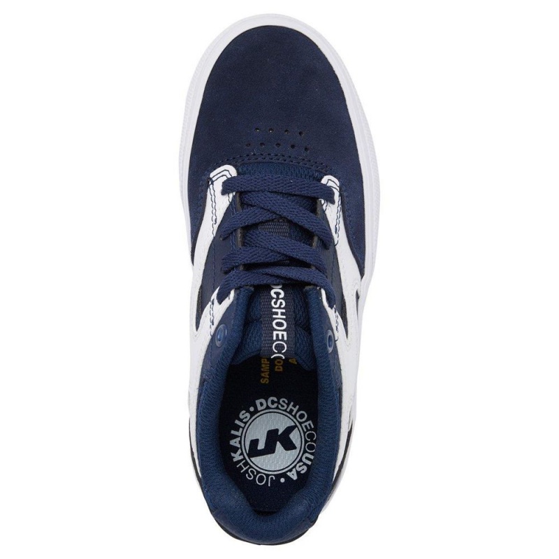 DC Shoes Kalis Vulc Schoenen Kinderen Donkerblauw Wit | OAM83U-836