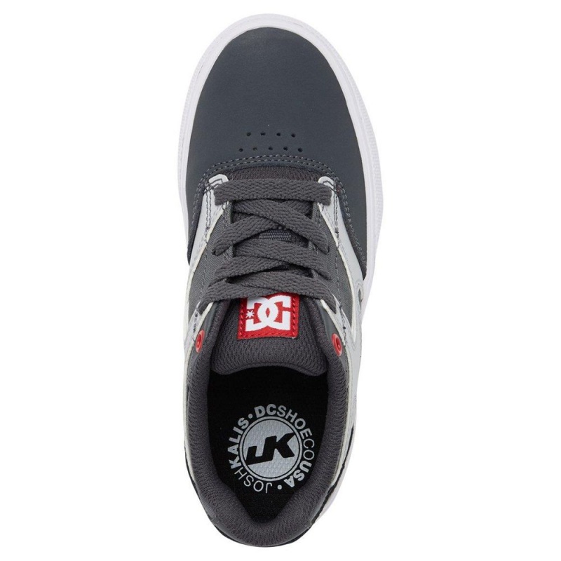 DC Shoes Kalis Vulc Schoenen Kinderen Grijs Rood | NEP40L-507