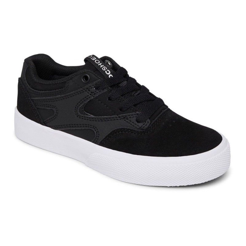 DC Shoes Kalis Vulc Schoenen Kinderen Zwart Wit | BWF43D-712