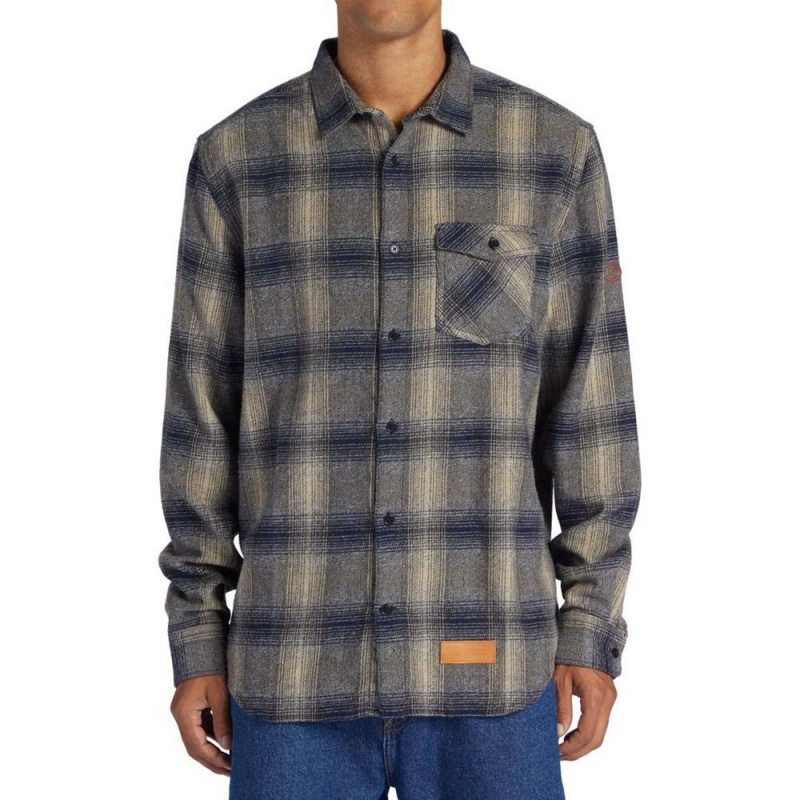 DC Shoes Marshal Flannel Long Sleeve Overhemd Heren Blauw Grijs | BTW99X-976