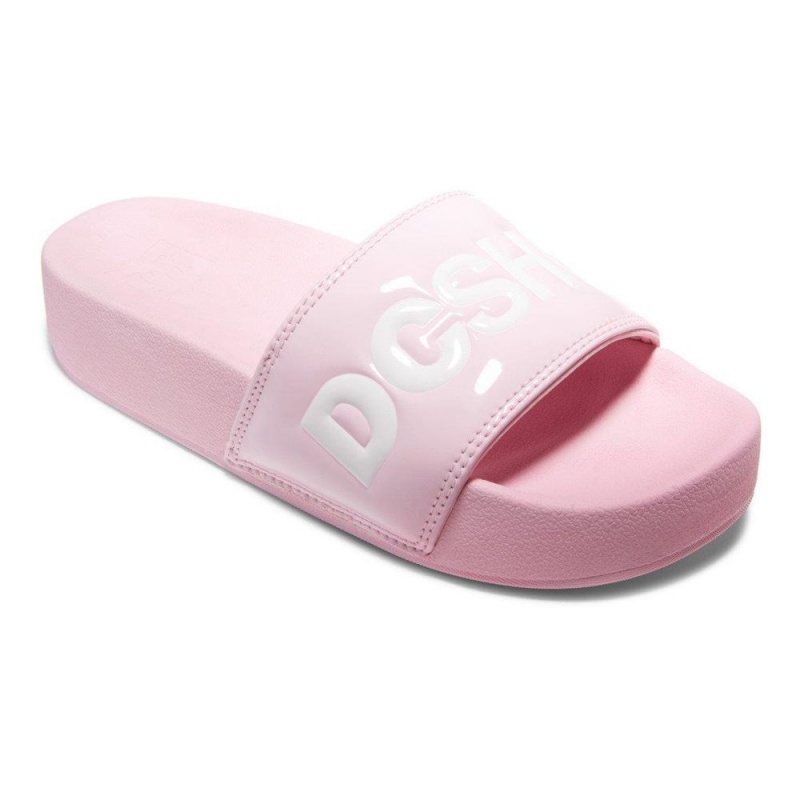 DC Shoes Platform Badeslippers Dames Roze Wit | EFW06F-383