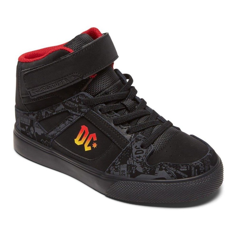 DC Shoes Pure Hi AC/DC Schoenen Kinderen Zwart Rood | OYC14U-960