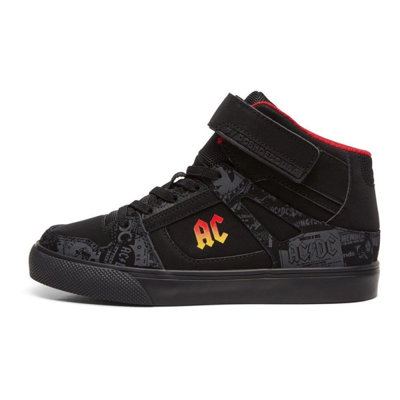 DC Shoes Pure Hi AC/DC Schoenen Kinderen Zwart Rood | OYC14U-960