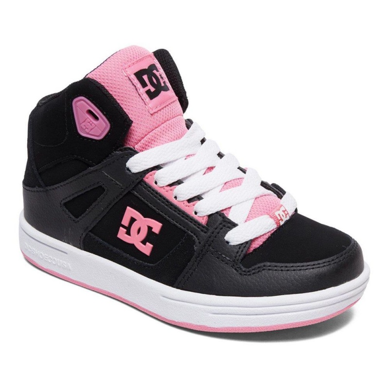 DC Shoes Pure Hi High-Top Schoenen Kinderen Zwart Roze | REF76U-751