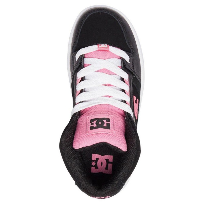 DC Shoes Pure Hi High-Top Schoenen Kinderen Zwart Roze | REF76U-751