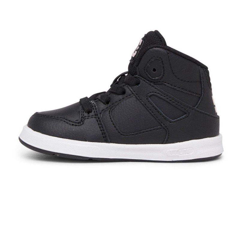 DC Shoes Pure Hi Leren High-Top Schoenen Kinderen Zwart Roze | RXV63Z-731