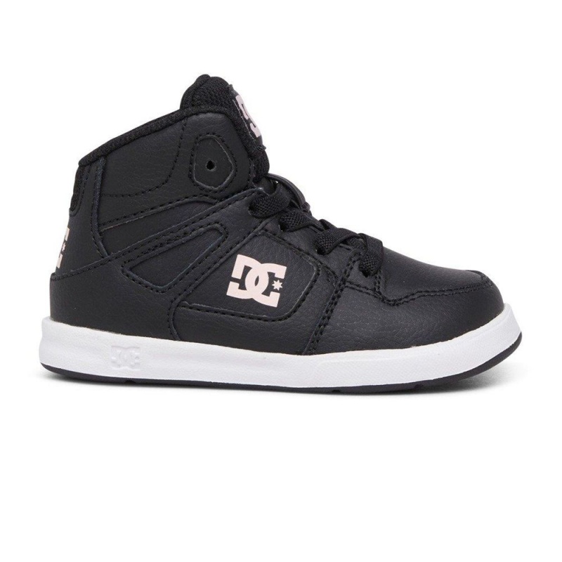 DC Shoes Pure Hi Leren High-Top Schoenen Kinderen Zwart Roze | RXV63Z-731