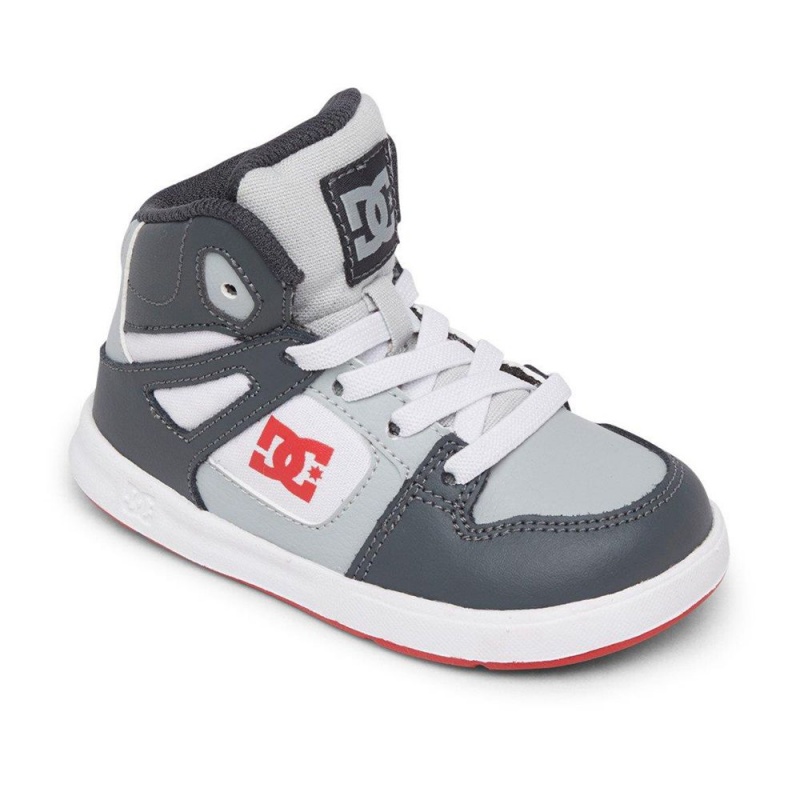 DC Shoes Pure Hi Leren High-Top Schoenen Kinderen Zwart Grijs | XIV39Z-963