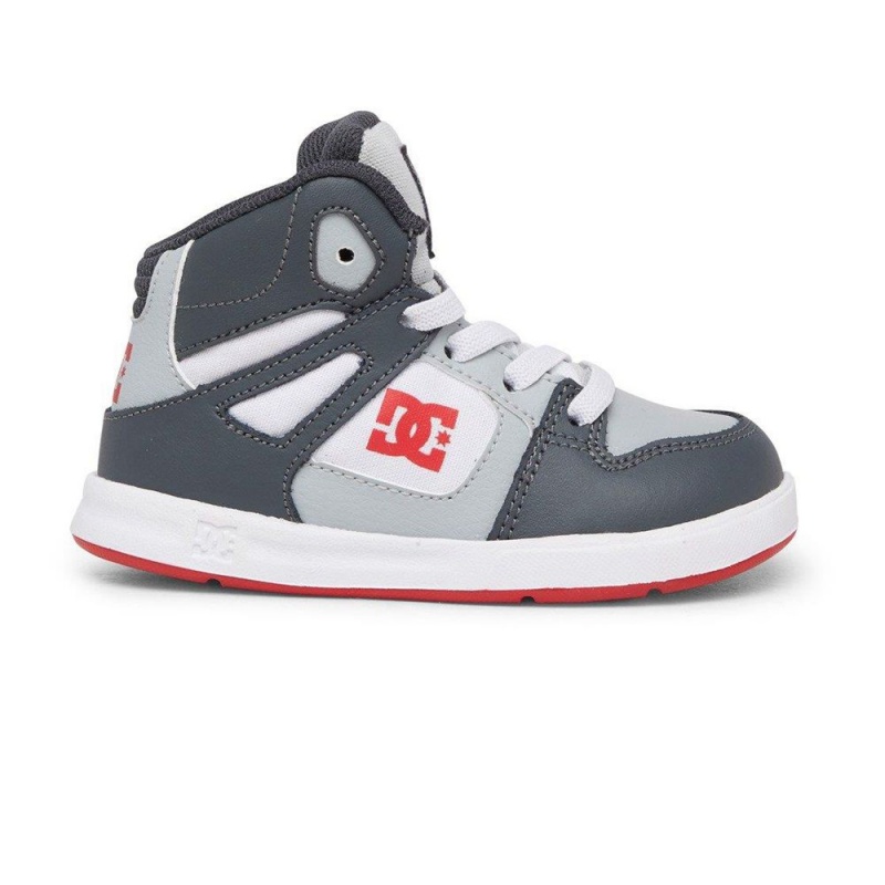 DC Shoes Pure Hi Leren High-Top Schoenen Kinderen Zwart Grijs | XIV39Z-963