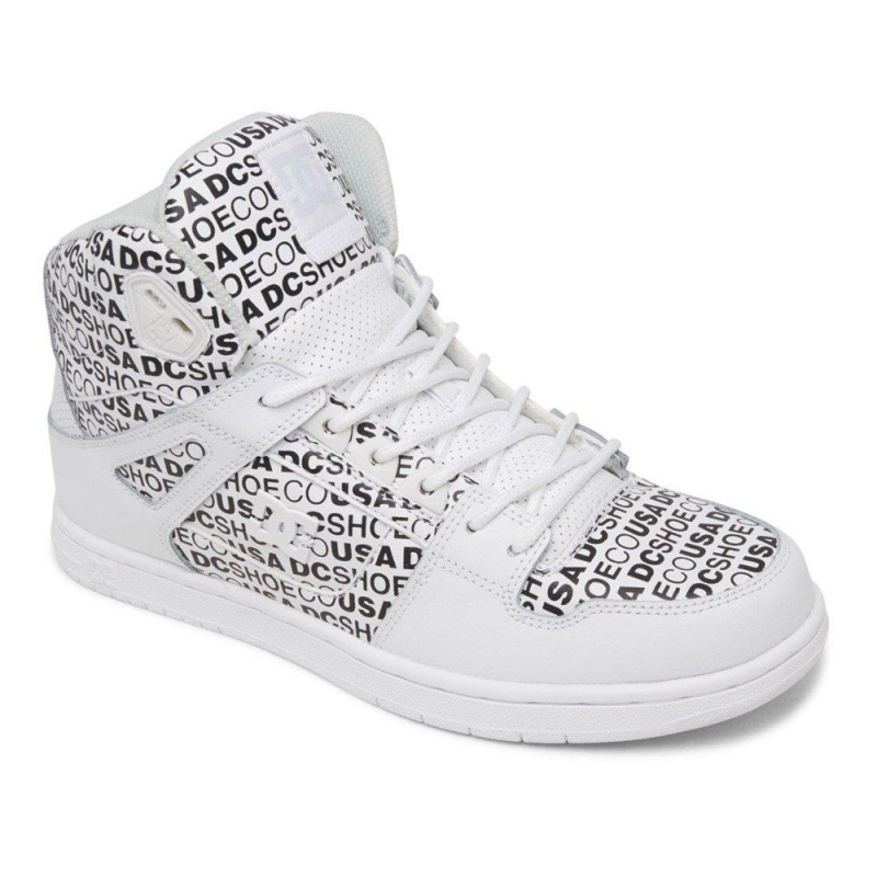 DC Shoes Pure Hi SE Leren High-Top Schoenen Heren Wit Zwart | SBG24V-468