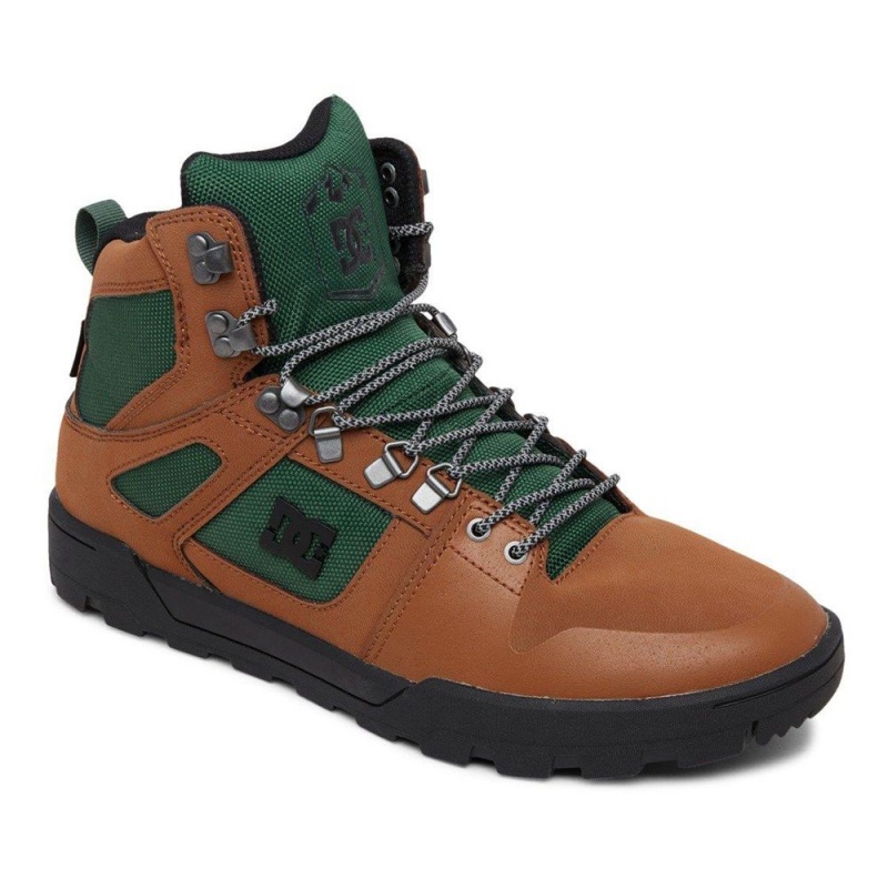 DC Shoes Pure Hi Weather Resistant Kanten-Up Laarzen Heren Bruin Groen | OPO72H-989