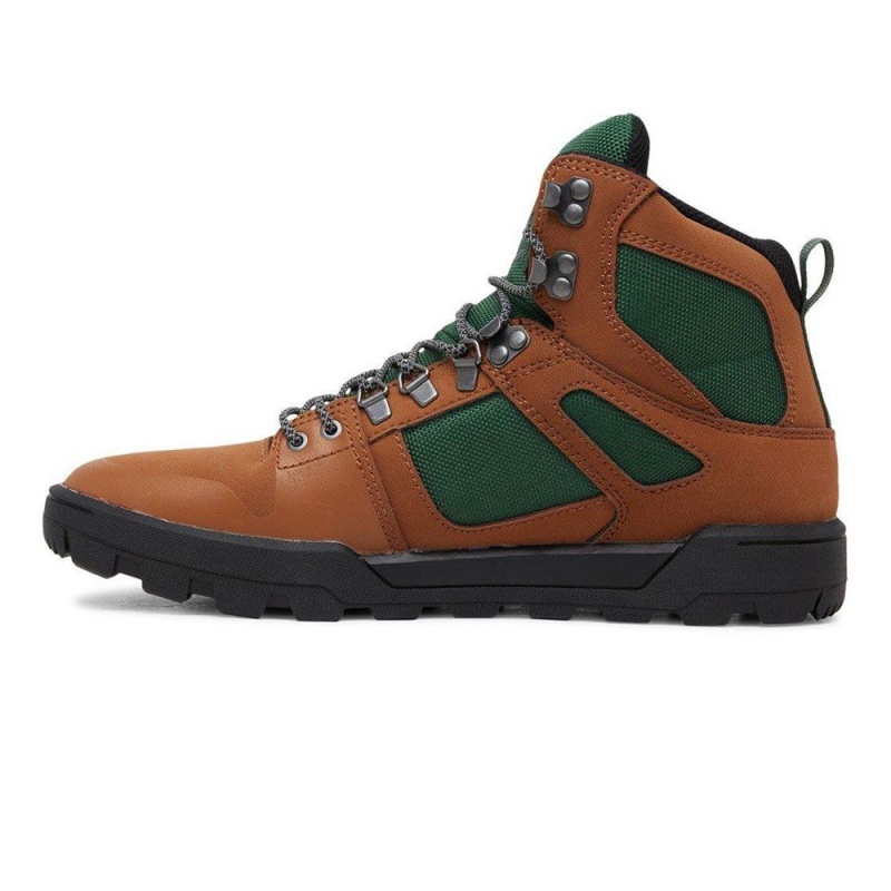 DC Shoes Pure Hi Weather Resistant Kanten-Up Laarzen Heren Bruin Groen | OPO72H-989