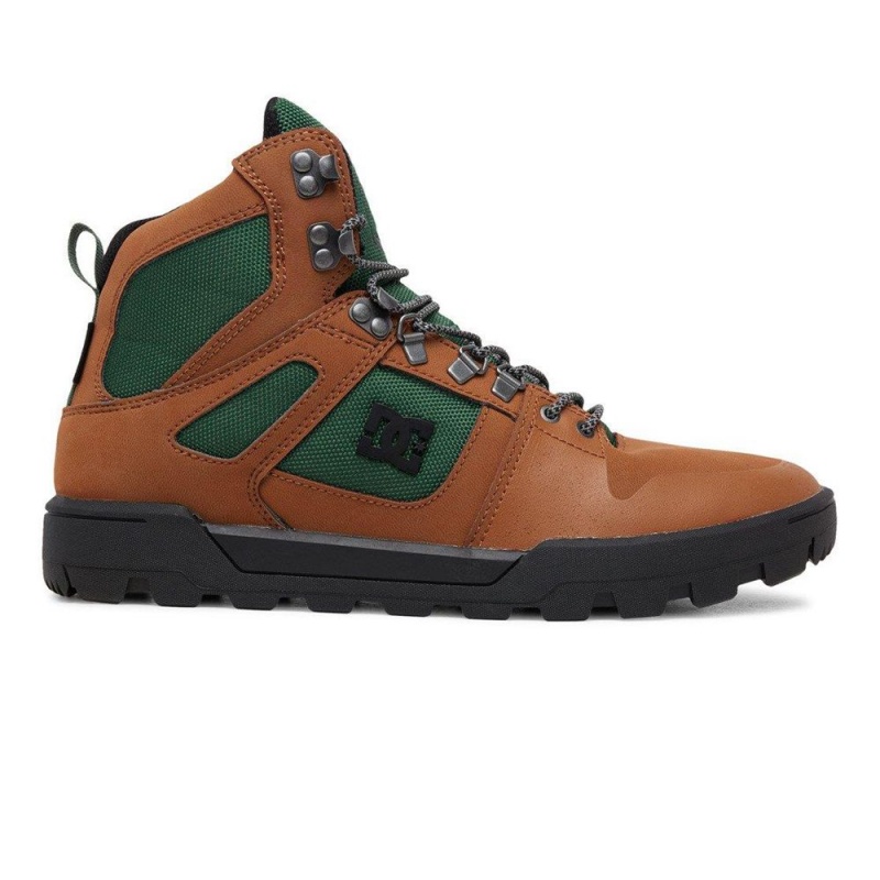 DC Shoes Pure Hi Weather Resistant Kanten-Up Laarzen Heren Bruin Groen | OPO72H-989