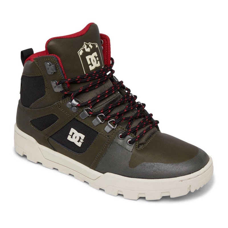 DC Shoes Pure Hi Weather Resistant Kanten-Up Laarzen Heren Groen Zwart | UUI88S-386