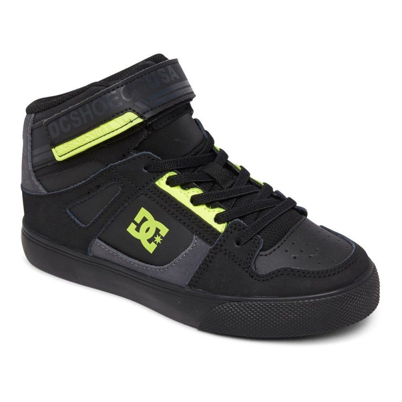 DC Shoes Pure High EV High-Top Schoenen Kinderen Zwart Geel | LBX15J-089