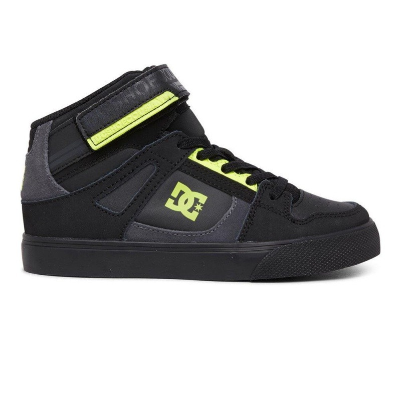 DC Shoes Pure High EV High-Top Schoenen Kinderen Zwart Geel | LBX15J-089