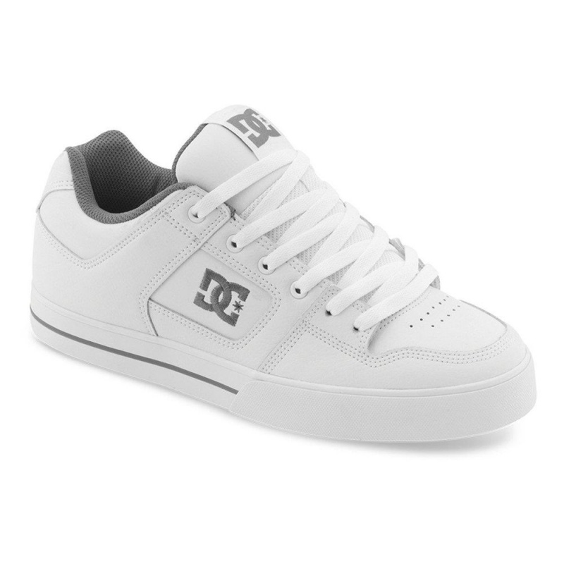 DC Shoes Pure Leren Schoenen Heren Wit Grijs | WWD67L-538