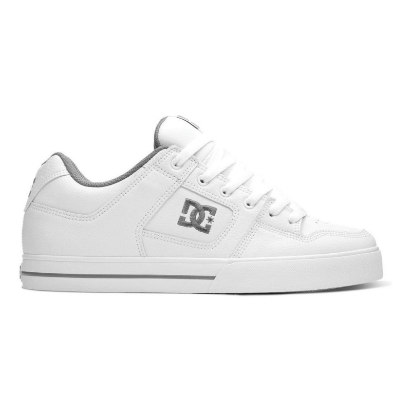 DC Shoes Pure Leren Schoenen Heren Wit Grijs | WWD67L-538