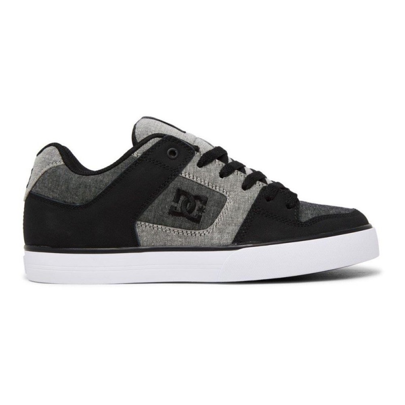 DC Shoes Pure Leren Schoenen Heren Zwart Grijs | RDF10P-943