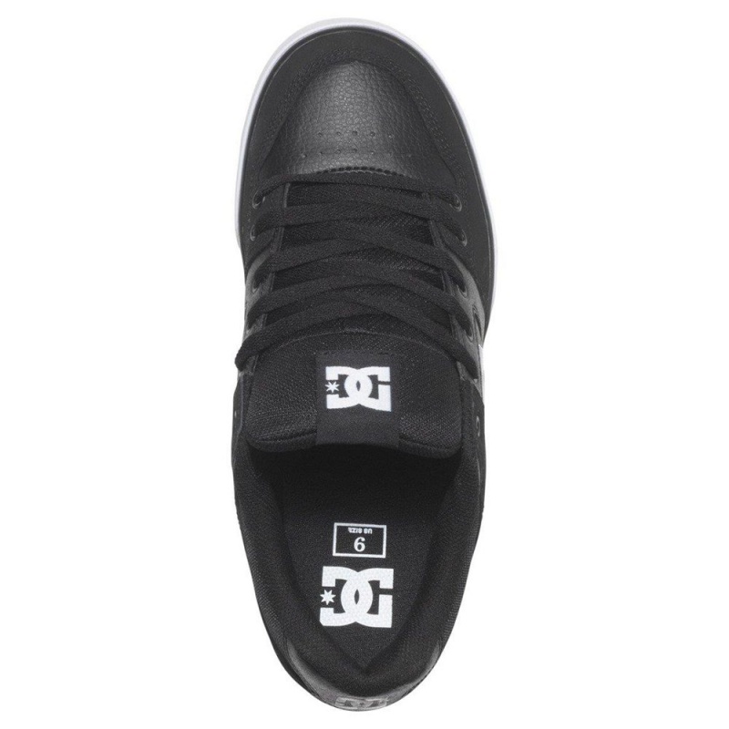 DC Shoes Pure Leren Schoenen Heren Zwart Wit | SUG51P-237