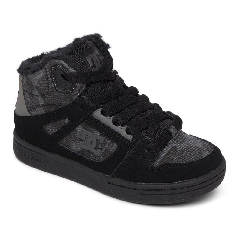 DC Shoes Pure WNT High-Top Schoenen Kinderen Zwart Camo | IOT80V-289