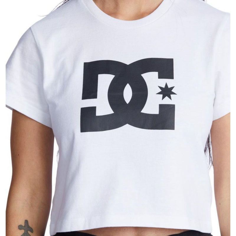 DC Shoes Star Cropped T-Shirt Dames Wit | TKI00C-556