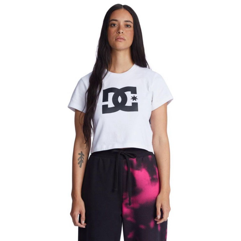 DC Shoes Star Cropped T-Shirt Dames Wit | TKI00C-556