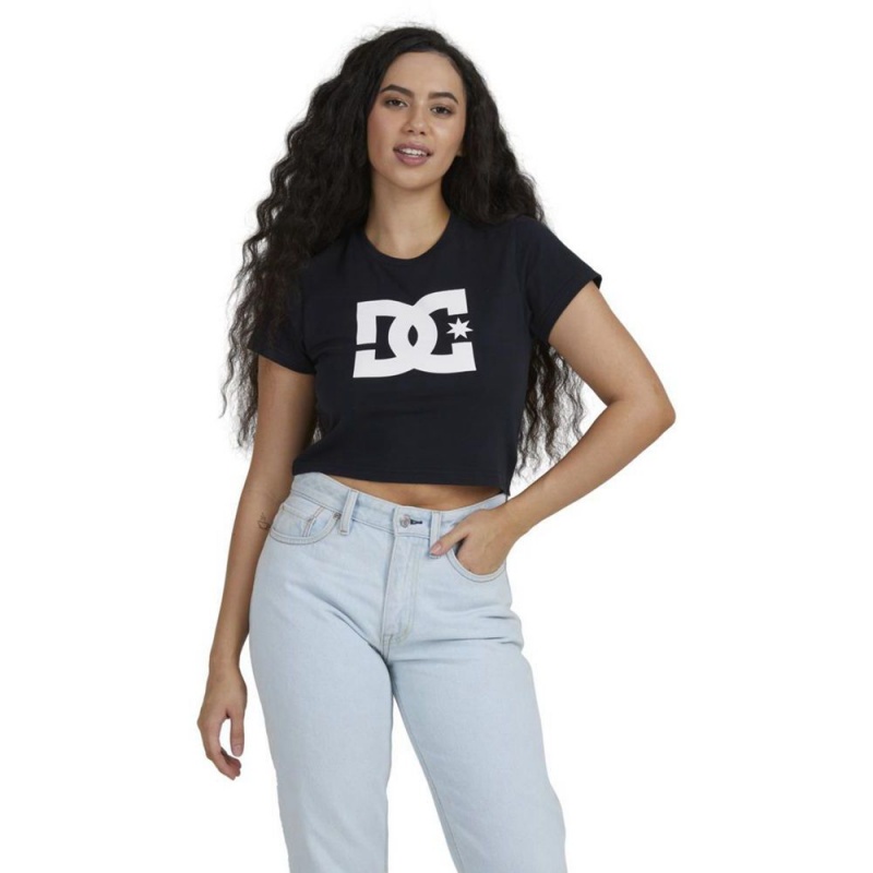 DC Shoes Star Cropped T-Shirt Dames Zwart | ZCY80F-375