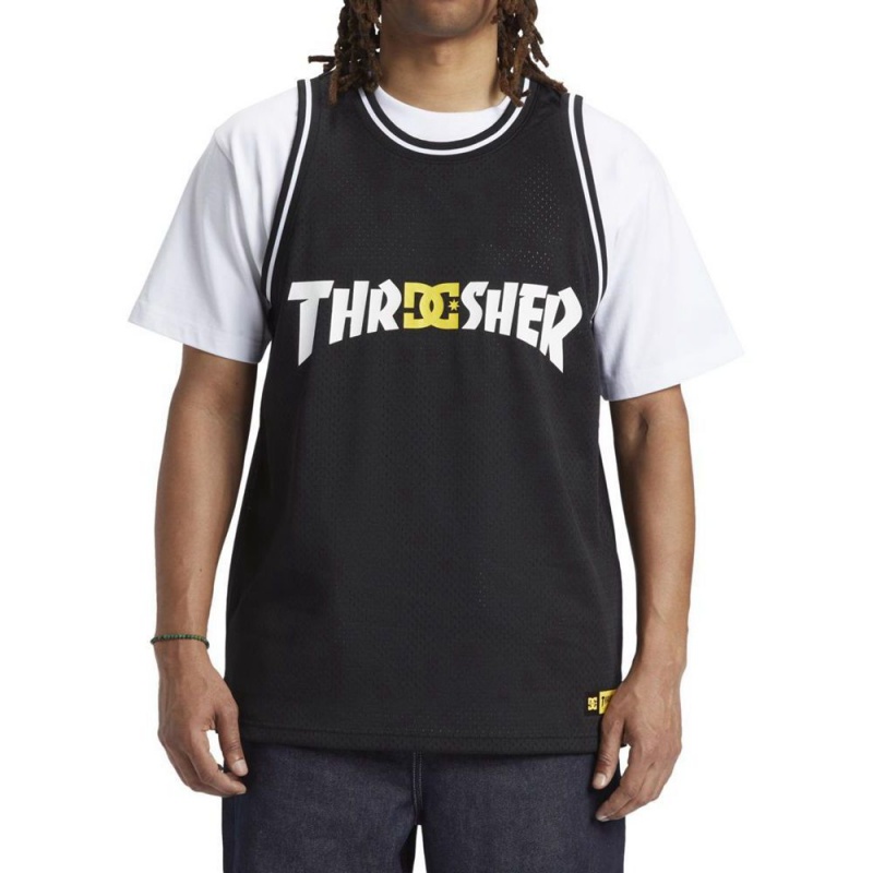 DC Shoes Thrasher Basketball Jersey Heren Zwart | HAR49G-119