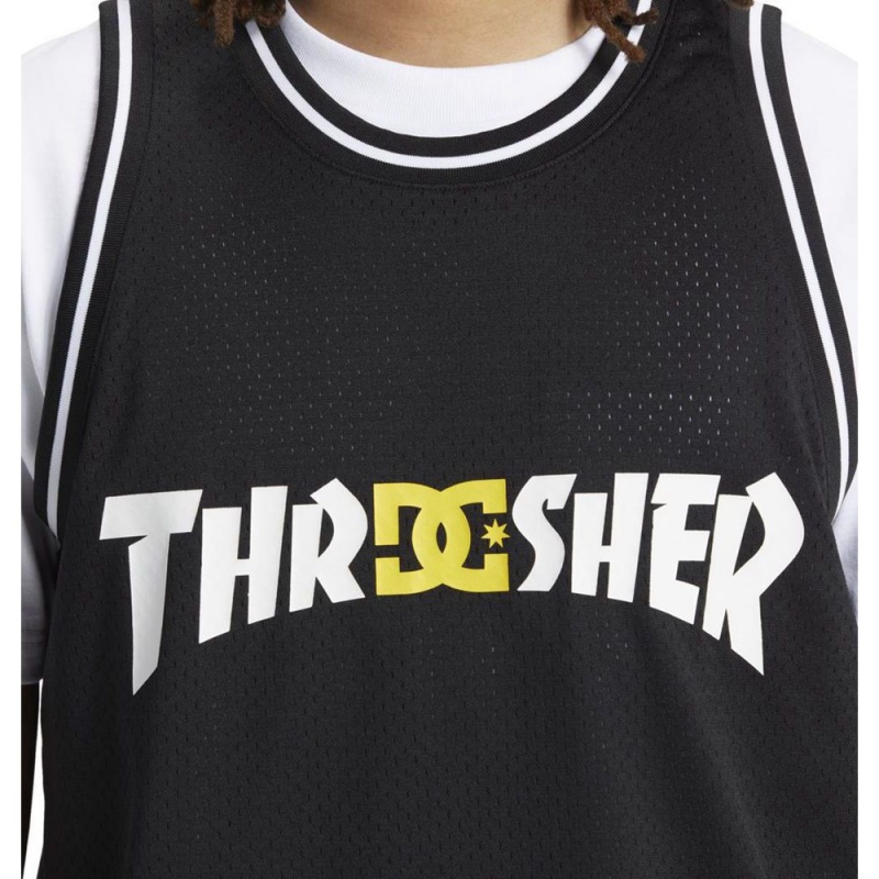 DC Shoes Thrasher Basketball Jersey Heren Zwart | HAR49G-119