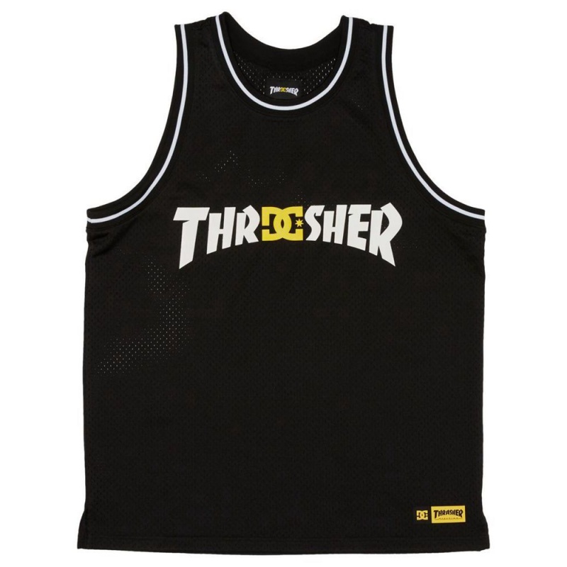 DC Shoes Thrasher Basketball Jersey Heren Zwart | HAR49G-119