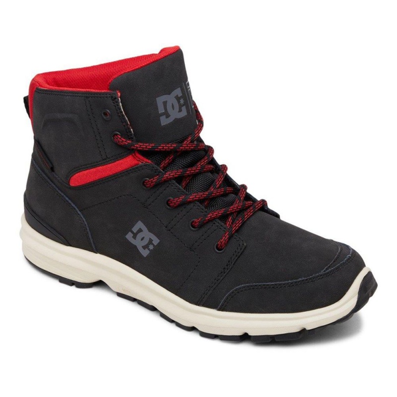 DC Shoes Torstein Leren Kanten-Up Laarzen Heren Zwart Rood | XTG60I-681