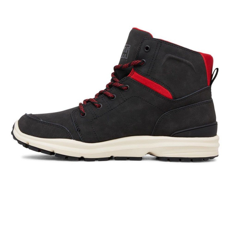 DC Shoes Torstein Leren Kanten-Up Laarzen Heren Zwart Rood | XTG60I-681