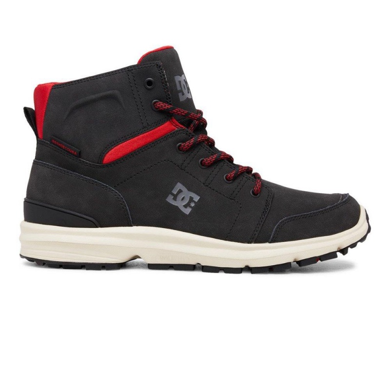 DC Shoes Torstein Leren Kanten-Up Laarzen Heren Zwart Rood | XTG60I-681