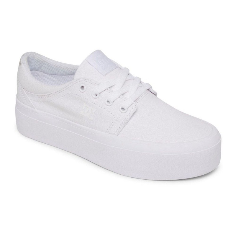 DC Shoes Trase Flatform Schoenen Dames Wit | SPU63W-916