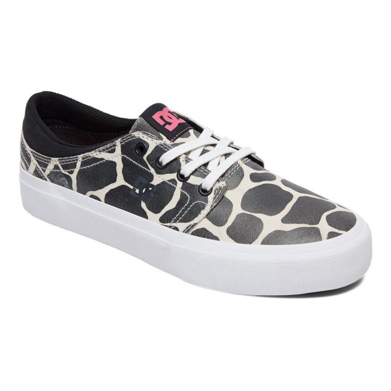 DC Shoes Trase LE Leren Schoenen Dames Zwart Grijs | EOO20V-950