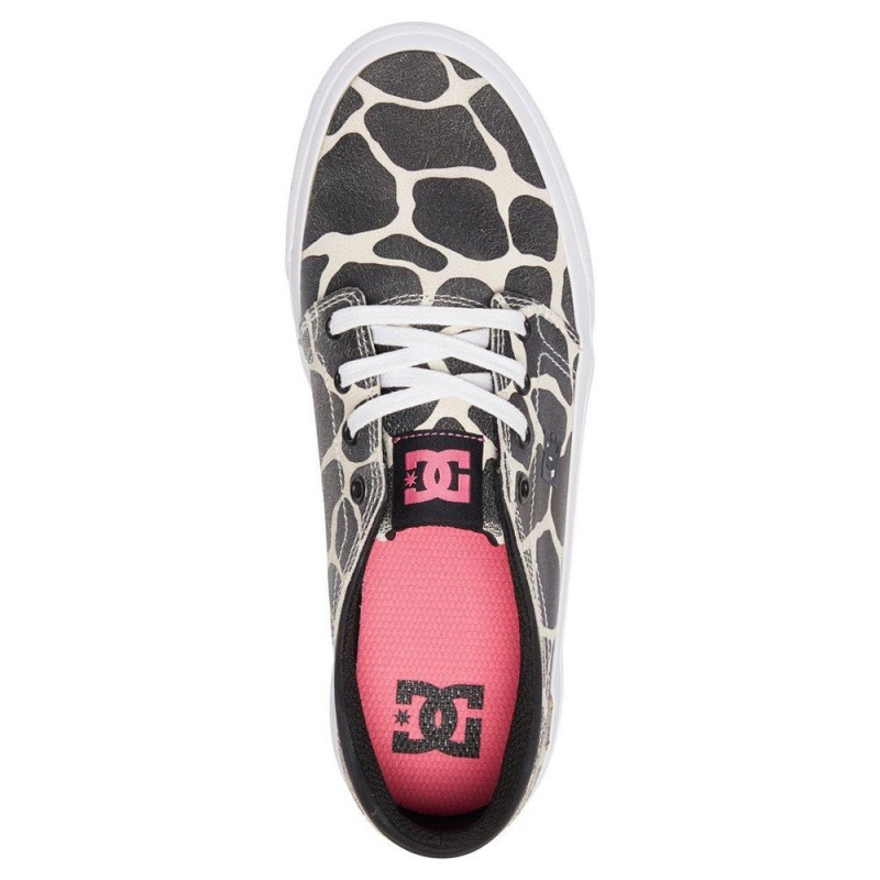 DC Shoes Trase LE Leren Schoenen Dames Zwart Grijs | EOO20V-950