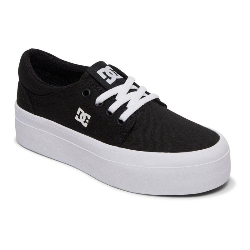 DC Shoes Trase Platform TX Schoenen Kinderen Zwart Wit | OFW30K-973